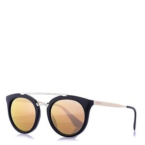 Prada Cinema PR12QS 1AB1C0 54 Black Sunglasses Gold Mirror Lens